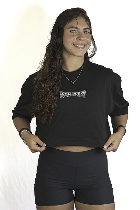 Cropped Oversized Preto