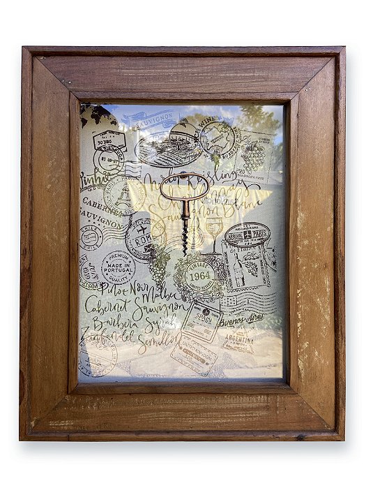 QUADRO DE ROLHAS COM SACAROLHAS RETRÔ