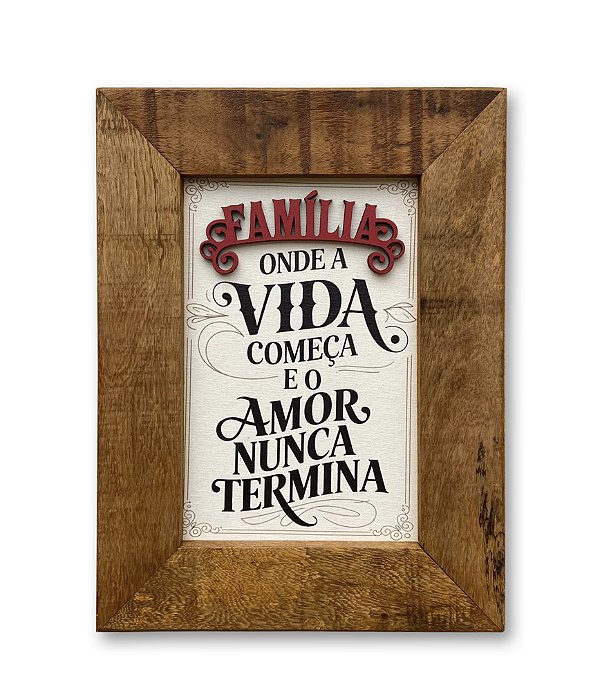 FAMILIA ONDE A VIDA COMEÇA - EM CANVAS