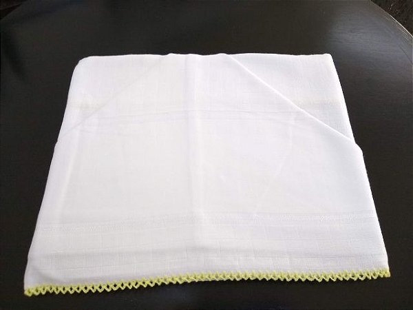 TOALHA CAPUZ ESTRELA CROCHET FRALDA 80X90 AMARELA