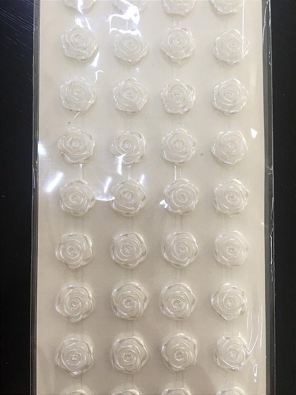 Cartela Adesiva Rosas Branca