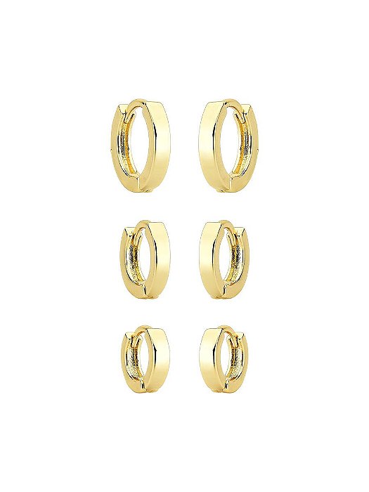 MIX DE BRINCOS ARGOLA | BANHADO A OURO