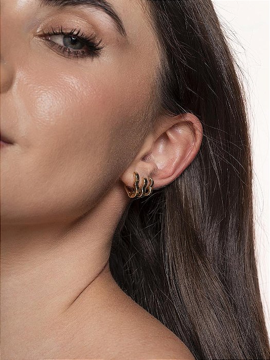 MIX DE BRINCOS ARGOLA CORACAO | BANHADO A OURO