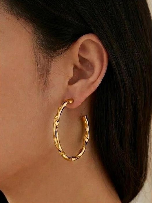 ARGOLA FIO TORCIDO M | BANHADO A OURO