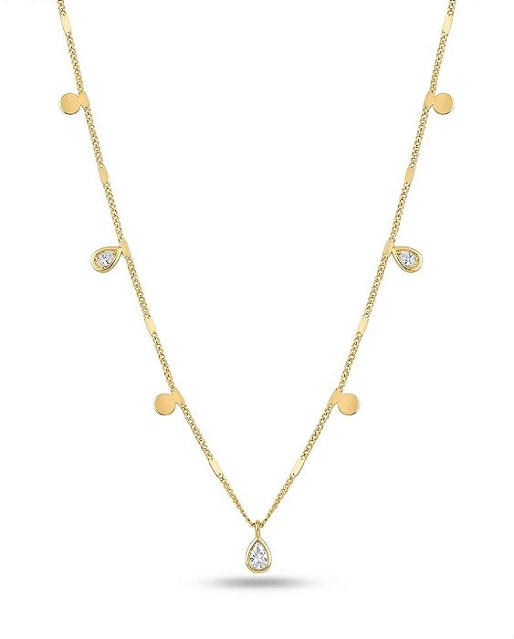 CHOKER MEDALHINAS E ZIRCÔNIAS GOTA | BANHADO A OURO