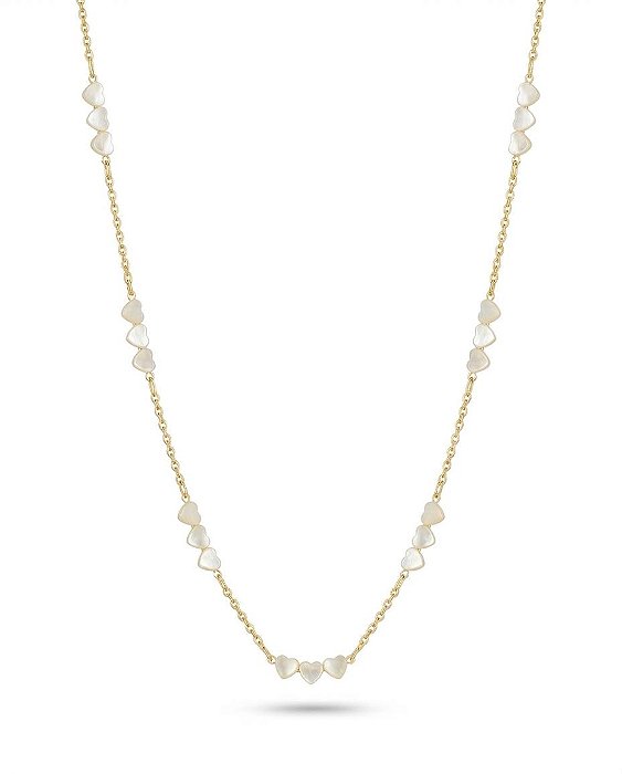 CHOKER PEROLA CORACAO NO ELO PORTUGUES | BANHADO A OURO