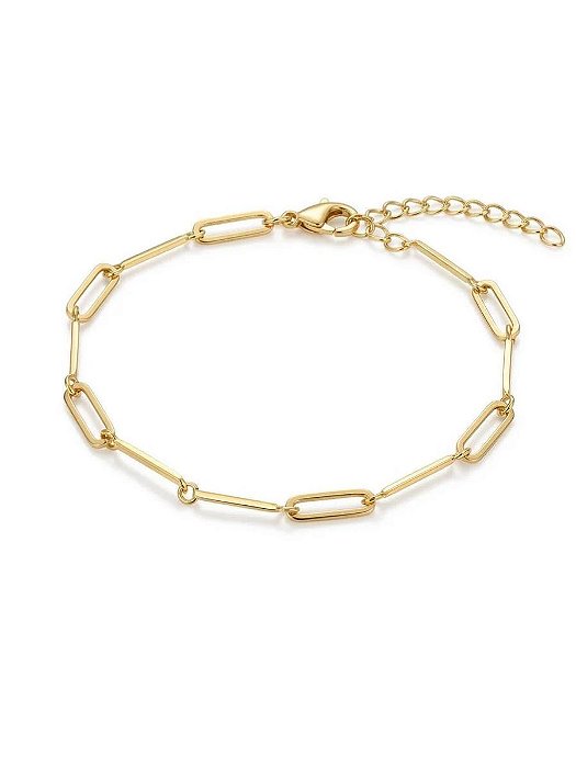PULSEIRA DE ELOS RETANGULARES E PALITOS | BANHADO A OURO