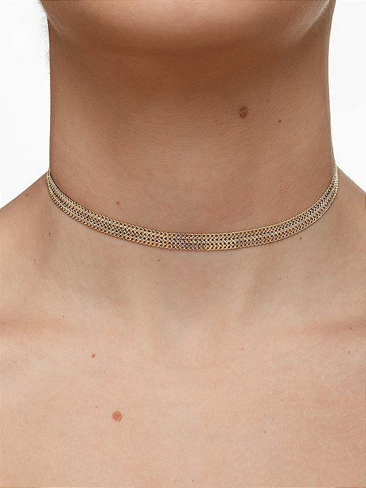 CHOKER MALHA VAZADA LISA