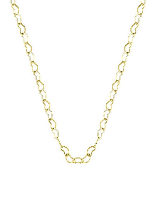 COLAR DOURADO DE ELO CORACAO 50 CM