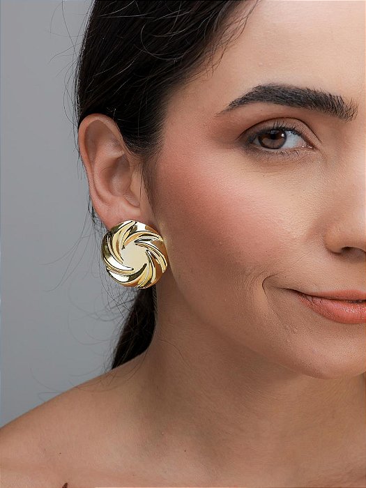 BRINCO ESPIRAL ORGANICO | BANHADO A OURO