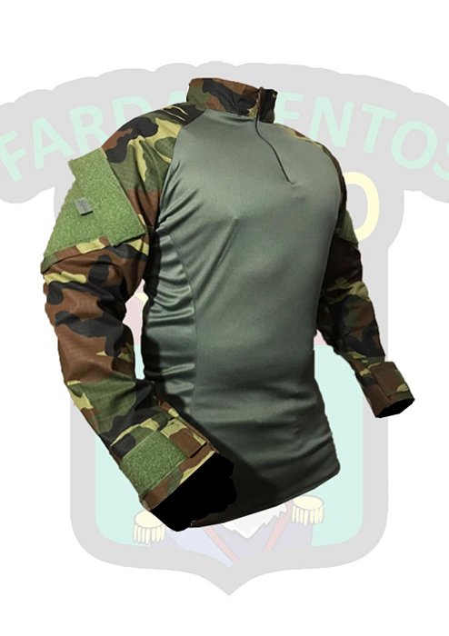 Combat Shirt Osório - WOODLAND - Peito Verde