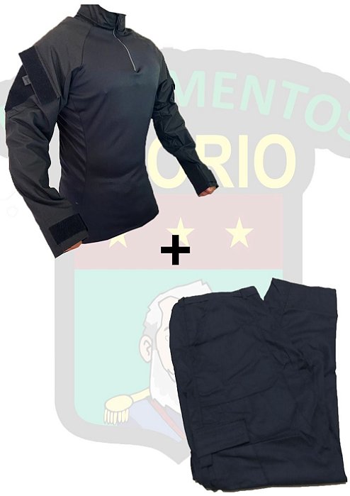 CONJUNTO OSÓRIO - COMBAT SHIRT E CALÇA - PRETO