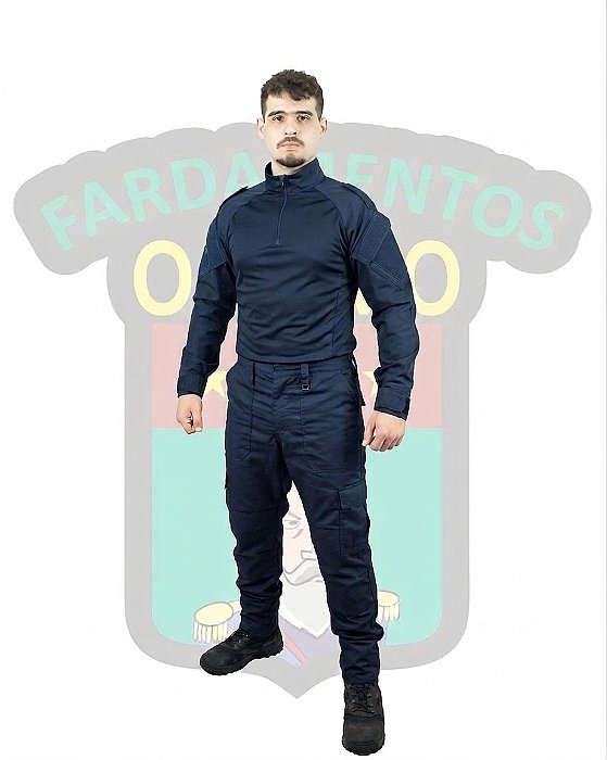 CONJUNTO OSÓRIO - COMBAT SHIRT E CALÇA - AZUL NOITE