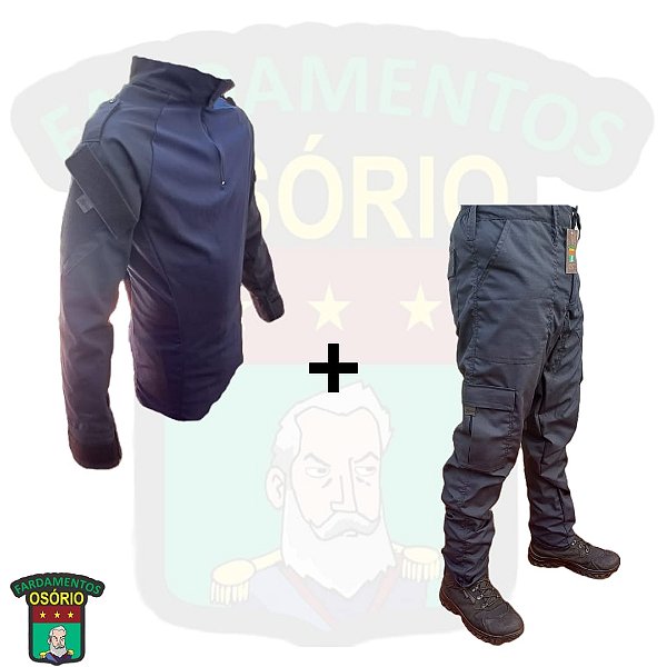 CONJUNTO OSÓRIO - COMBAT SHIRT E CALÇA - AZUL NOITE