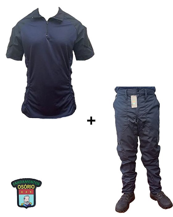 CONJUNTO COMBAT MANGA CURTA + CALÇA CARGO – COR SÓLIDA