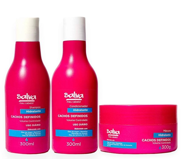 Shampoo + Condicionador + Máscara Hidratante para Cacheadas 300ml