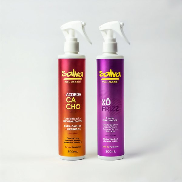 DUPLA DE SPRAYS Finalizadores Xô Frizz e Acorda Cacho 300ml