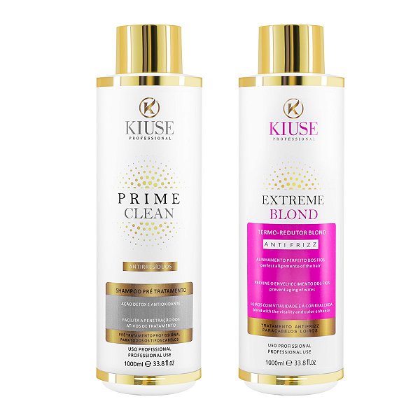 Kit Progressiva Extreme Blond Kiuse Cosméticos 2x1 Lt