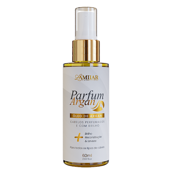 Perfume Capilar Parfum Argan 60ml – Brilho Intenso, Anti-Frizz e Fragrância Duradoura