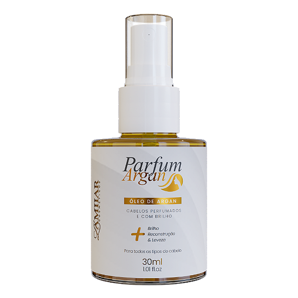 Perfume Capilar Parfum Argan 30ml – Brilho Intenso, Anti-Frizz e Fragrância Duradoura