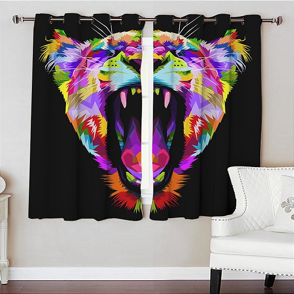 Cortina Synth 1,50x2,40m Pantera Colorida