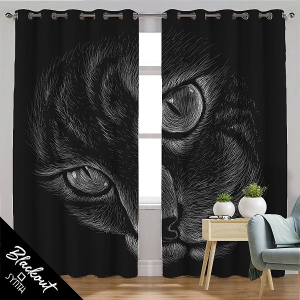 Cortina Synth (Blackout) 2,50x2,80m Blk Cat