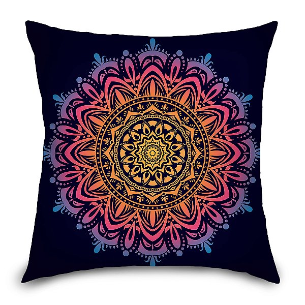 Capa de Almofada Synth 45x45cm Mandala Neon 01