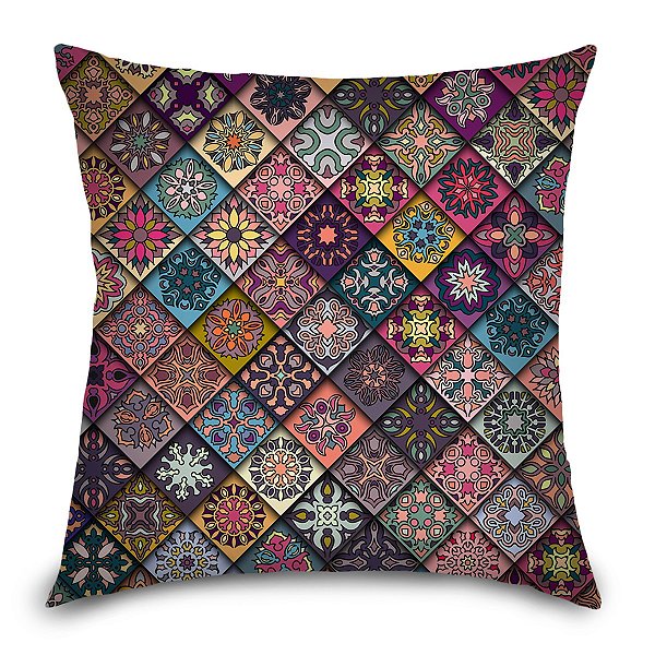 Capa de Almofada Synth 45x45cm Mandala Ladrilhos 01