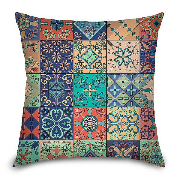 Capa de Almofada Decorativa 45x45cm Ladrilhos | Estampa Exclusiva Synth Decor