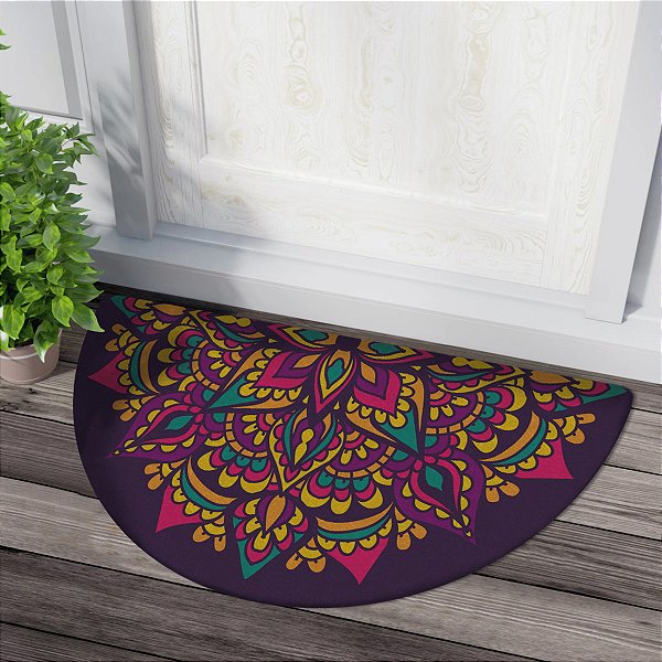 Tapete Meia Lua 80x40cm Mandala Colorida 10
