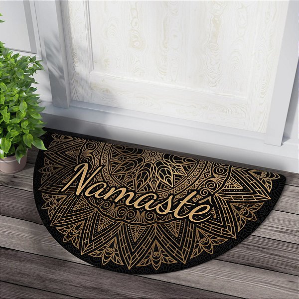 Tapete Meia Lua 80x40cm Mandala Dourada 02