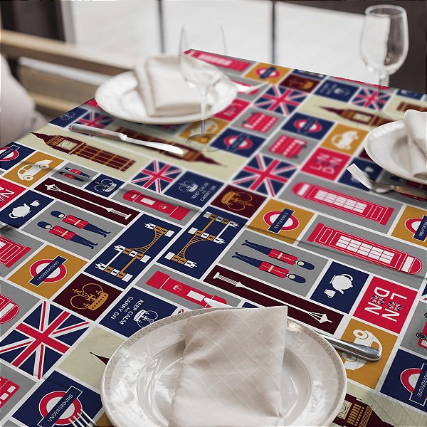 Toalha de Mesa Synth 140x140cm Londres