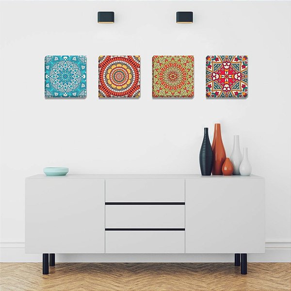 Kit Quadros Canvas 20x20cm Mandala 01