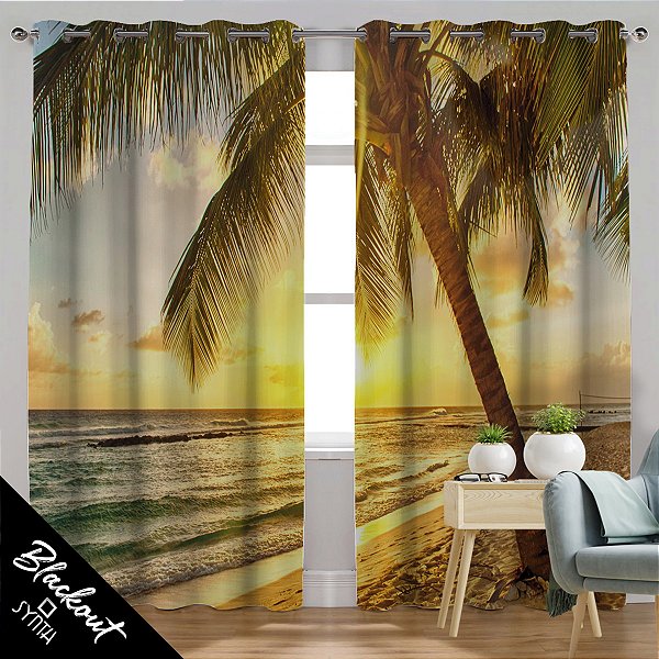 Cortina Blackout Synth 2,50x2,60m Beach Dreams 02