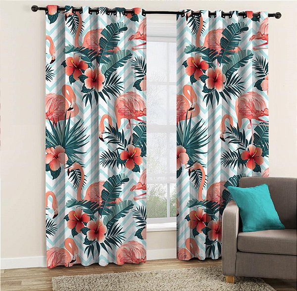 Cortina Synth 2,50x2,60m Flamingos 01