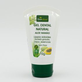 Gel Dental Natural Aloe Mamão Livealoe 70gr