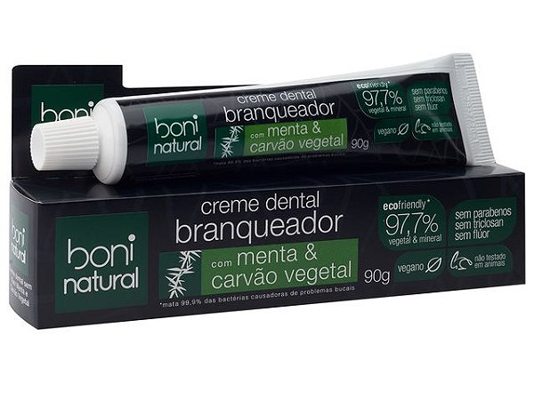 Creme Dental Menta e Carvão Vegetal Boni Natural 90g