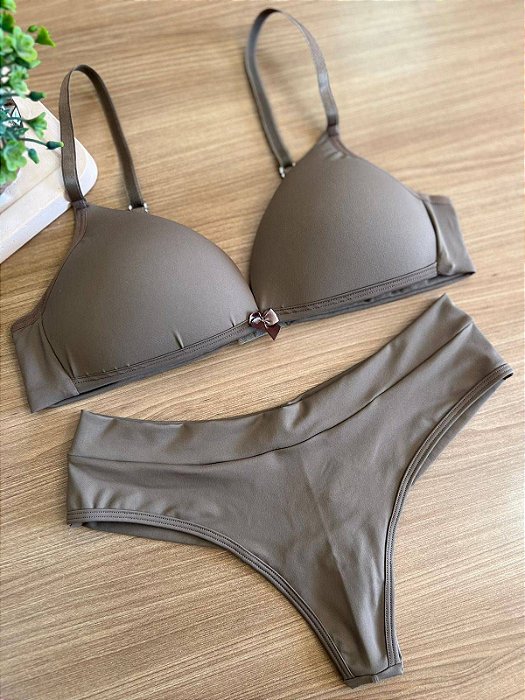 017 CONJUNTO C/ BOJO S/ ARO FIO COS DUPLO MARROM