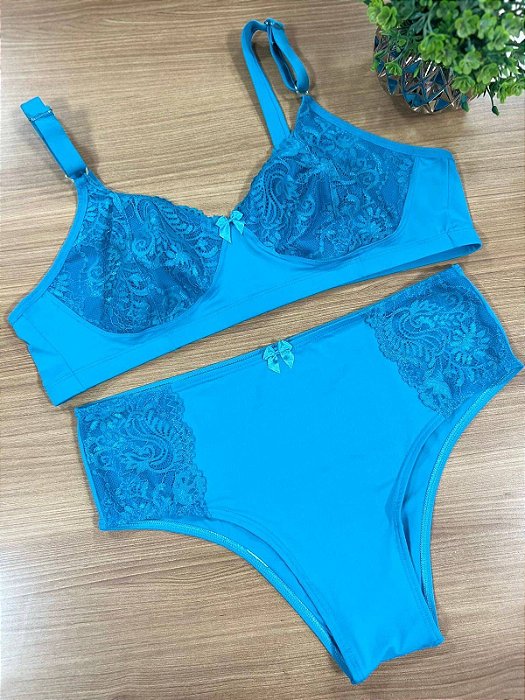 022 CONJUNTO REFORCADO SEM BOJO TURQUESA
