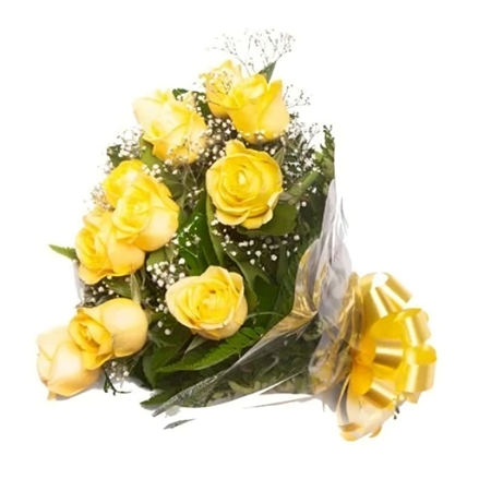 120 - Buquê de 12 rosas amarelas