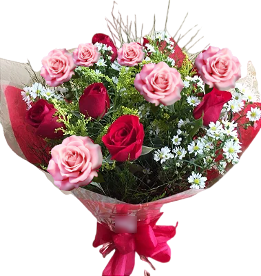 134 - Buquê de 12 rosas Eu te amo