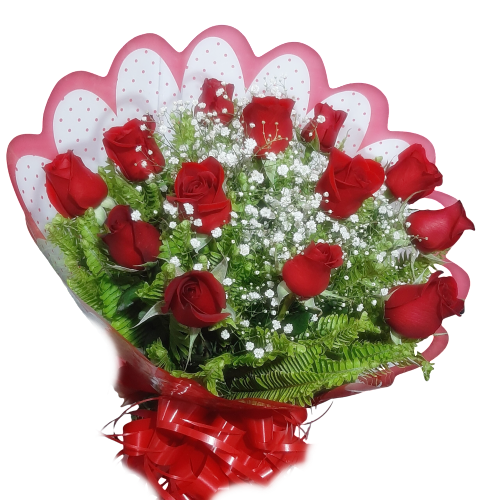 152 - Buquê de 12 rosas