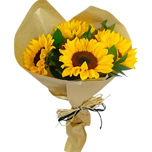 114 - Buquê de 4 girassóis no kraft