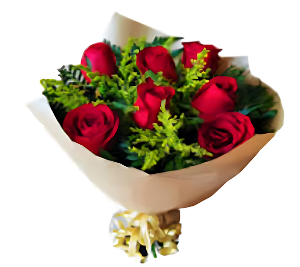 116 - Buquê com 7 rosas vermelhas