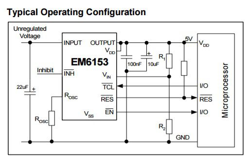 Regulador de tensão automotivo LDO 5V - EM6153