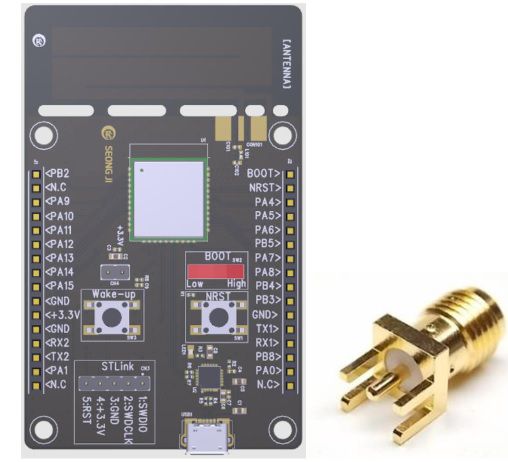 Kit de avaliação para módulo LoRa e Sigfox Wisol Seong Ji SJI  LSM110A rede LoRaWAN e P2P - EVBLSM110A