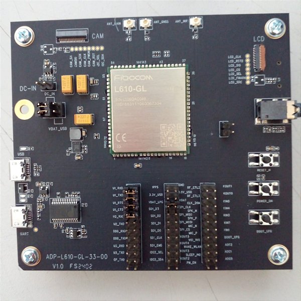 Placa avaliação modem Fibocom L610-GL-33-00 LTE 4G Cat1 bis / 2G / GNSS / BLE / WiFi SCAN - ADP-L610-GL-33-00