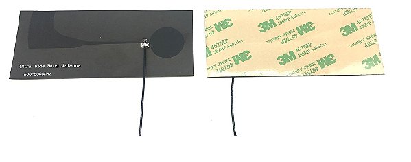 Antena flexivel ultra wide band 2G 3G 4G 5G 5GNR para uso interno,  cabo 100mm, conector uFL - ANFLEX50x120-100MM-UFL-JS