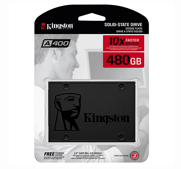 SSD KINGSTON 480GB 2,5" SATA 3 - SA400S37/480G
