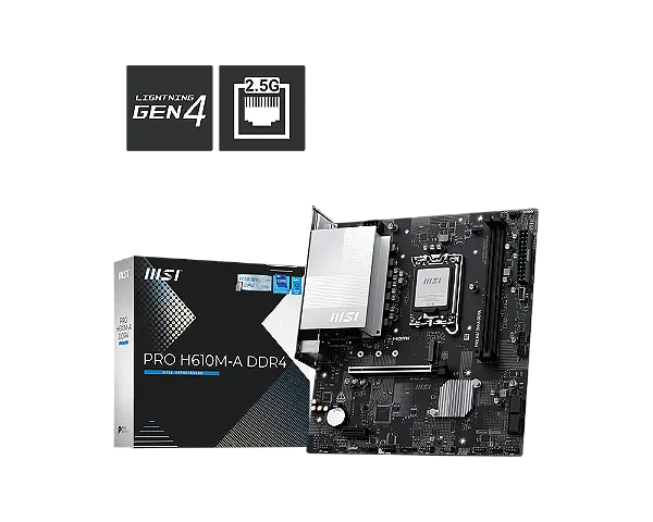 PLACA MAE MSI PRO H610M-A DDR4 LGA1700 12° 13° E 14° GERACAO